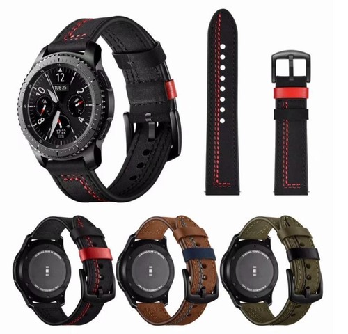 Leather band strap 22mm for - leather,