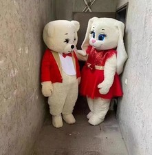 Lovely rabbit couple mascot