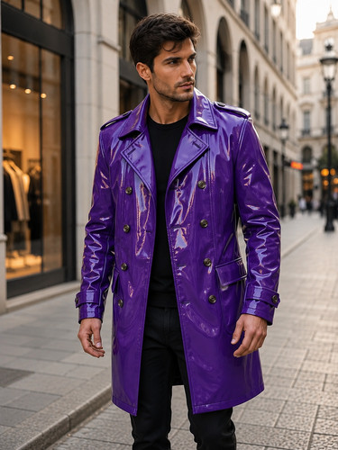 Pvc trench coat glossy vinyl - coat,,