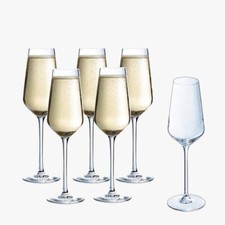 Eclat Cristal d'Arques Grand Chateau Set of 6 Clear Champagne Glasses 230ml