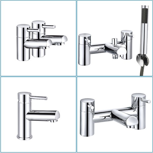 Modern bathroom sink twin taps - bathroom,