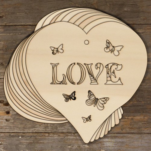 10x wooden heart text love - heart,