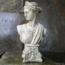 Athena Bust Statue | Reconstituted Stone Greek Goddess Concrete Garden Ornament