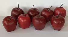 Lot of 8 Large Lightweight Realistic Faux Red Apples Artificial Fake Fruit