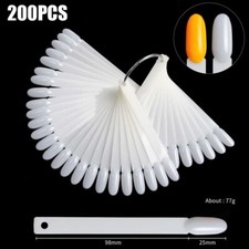 200PCS Display Nail Art Key Ring Wheel Fan Polish Practice Color Pop Tip Sticks
