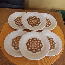 6 X Vintage Royal Worcester Palissy KALABAR Side Plates  6.25 inches across  GC 