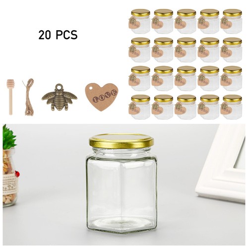 20x glass clear jars with - 20x,