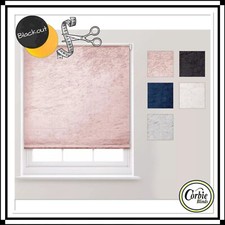 Crushed Velvet Roller Blinds With Diamante Trim (Dimout) Custom Cut To Size