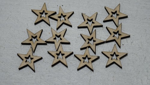 Hollow wooden stars rustic - wooden,