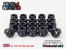 20x Black Open Hex Wheel Nuts