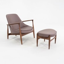 2023 Ib Kofod Larsen for Audo Copenhagen Elizabeth Lounge Chair & Ottoman Walnut