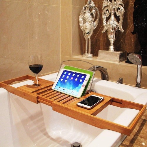 Bamboo bath tray extendable - bath,