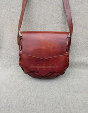 Vintage embossed brown genuine