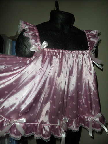 Abdl sissy pink - heart, satin