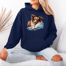 Papillon Dog Lover Animals Womens Hoodie Sweatshirt Canine Pet Graphic Pullover