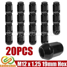 20X Black Wheel Nuts Bolts