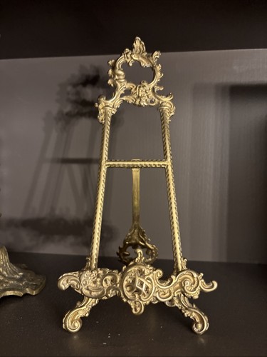 Vintage brass picture - picture, easel