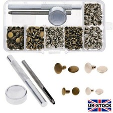 120PCS Rivets Double Cap Metal Stud Fixing Tool For Leather Craft Belt Kits