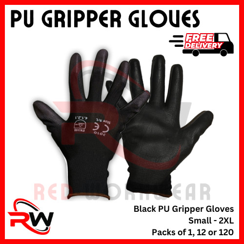 Black work gripper gloves - work,