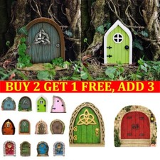 Mini Fairy Garden Door Wooden Mini Garden Door Elf Door Miniature Embellishments