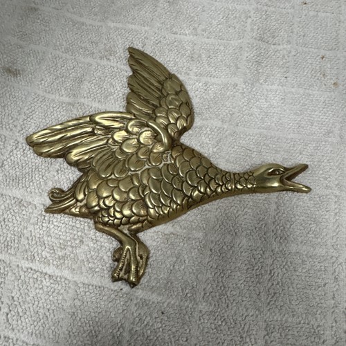 Brass flying duck wall hanging - duck,