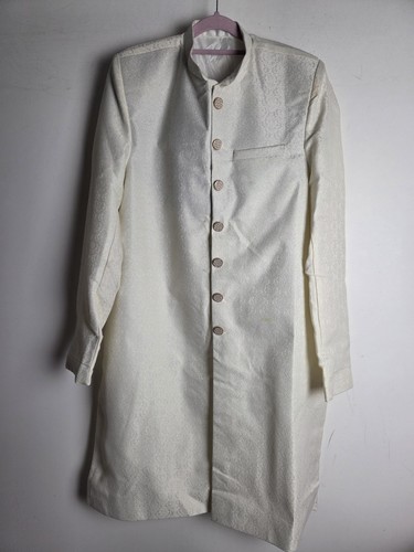 Mens white brocade - mens,