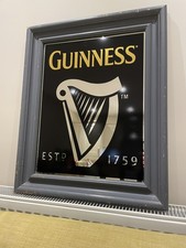 Guinness Mirror Wooden Frame Mirror Pub Collectible Wall Art