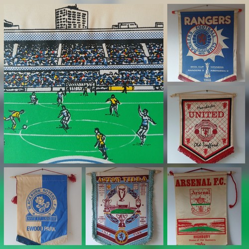 Vintage football club pennants - vintage,