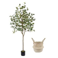 150cm/180cm Tall Artificial Eucalyptus Tree Fake Eucalyptus Plant with Basket UK