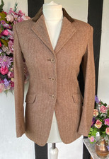 Shires Classic Show Jacket  Size 32  (ACTUAL SIZE UK 8) Tweed Herringbone Brown