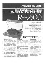 Rotel RP-2500 Turntable Owners