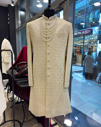 Men ivory embroidered - men's,