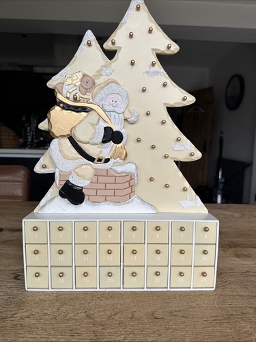 Wooden christmas cream advent - wooden,