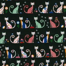 Fat Quarter Whimsical Cats -