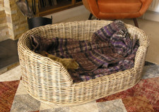 Large oval wicker dog bed