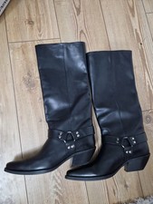 Zara Black Kneehigh Cowboy