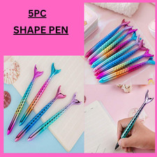 Mermaid Ballpoint P SHAPE PEN GIRLS BOYS  NOVELTY Sparkly Glitter Pens