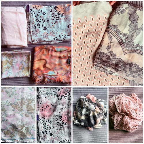 Six fab pink scarves shawls - six,