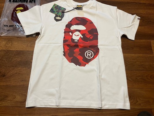 White bape shirt with red - bape,
