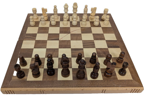 Vintage wooden chess set - wooden,