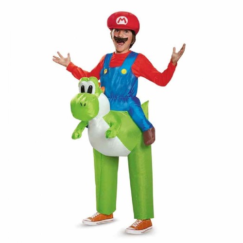 Mario riding yoshi super - riding,