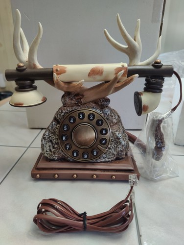 Vintage phone cabin deer - phone,