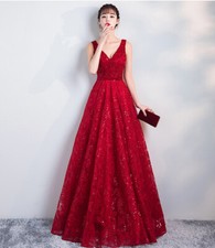 NEW Evening Formal Party Ball Gown Prom Bridesmaid Lace Sequins Long Dress 6-24