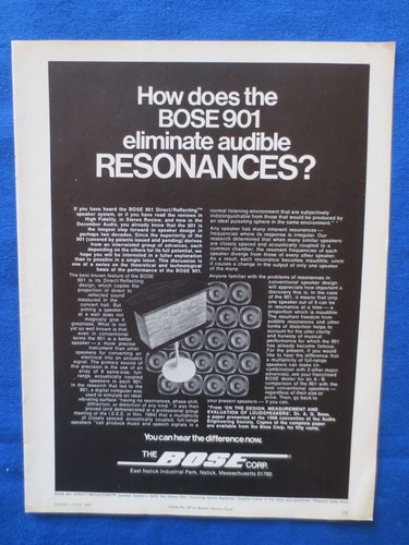 Bose 901 speakers - bose, "resonances"