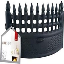 Matt Black Solid Fuel 16" Curved Fire Fret / Fire Front - Castle Design