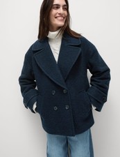 Marks & Spencer Womens Navy Wool Peacoat Women Coat - M&S