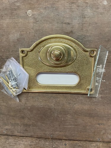 Brass door bell button - door,
