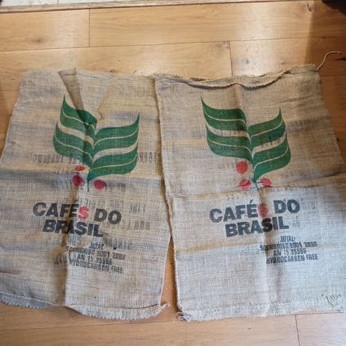 Two used coffee hessian - two,