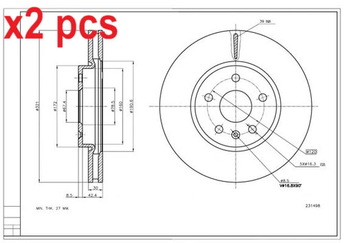 Pcs sides front - x2,