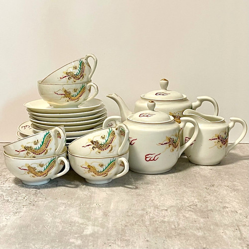 Vintage japanese tea set - vintage, 6